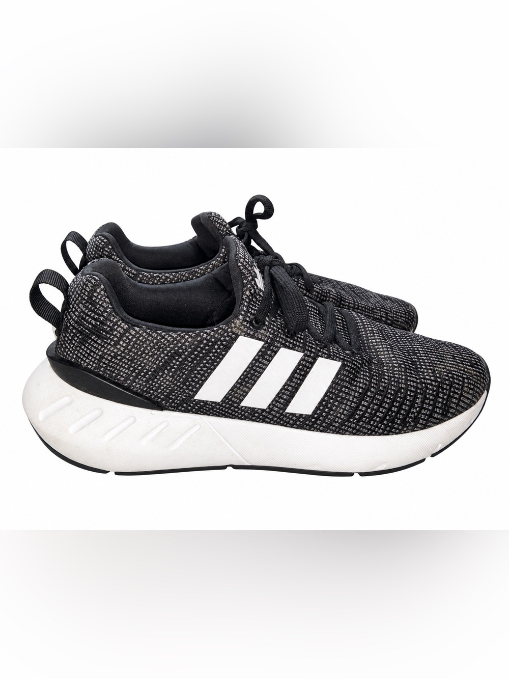 adidas Kids Black & White Knit Athletic Sneakers